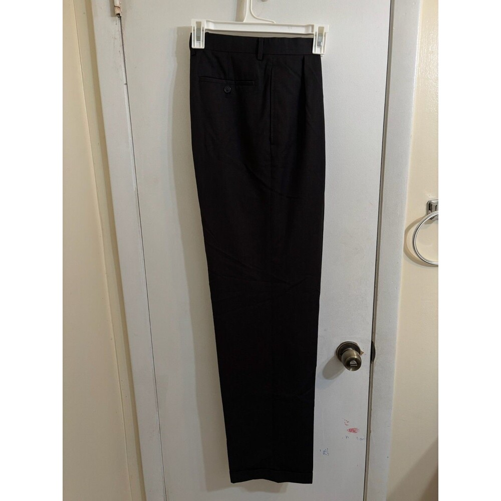 Men's Van Heusen Dress Pants P34L x 34L Black - Picture 4 of 5